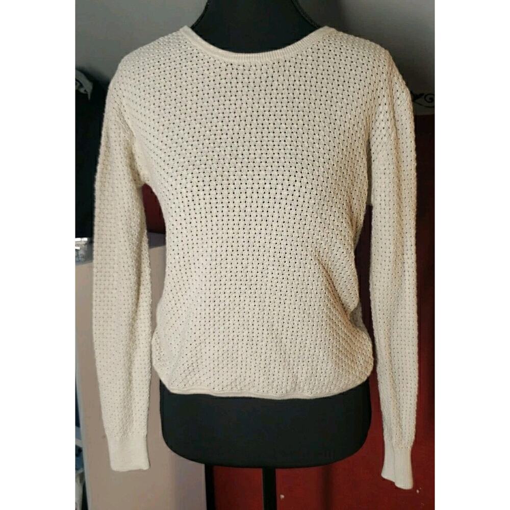 Hudson Los Angeles‎ XS Women Sweater Twisted Back Cream Reversible MSRP $165 - Picture 2 of 10